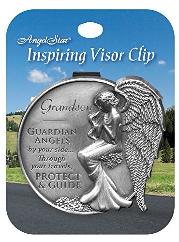 أنجل ستار Angelstar 15687 Grandson Guardian Angel Visor Clip لهجة 2-1/2 بوصة أسود - Image 3
